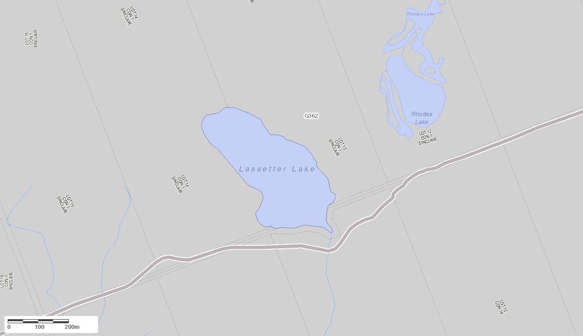 Crown Land Map of Lassetter Lake in Municipality of Lake of Bays and the District of Muskoka